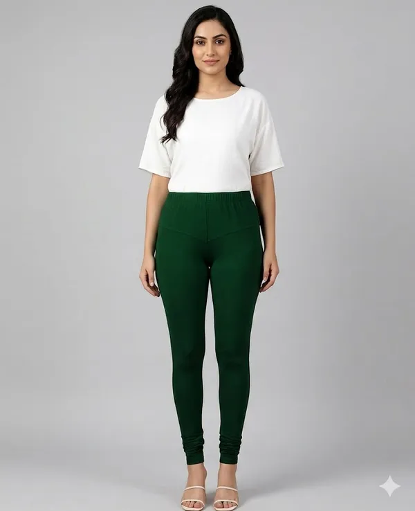 Green_Cotton_Leggings_For_Women