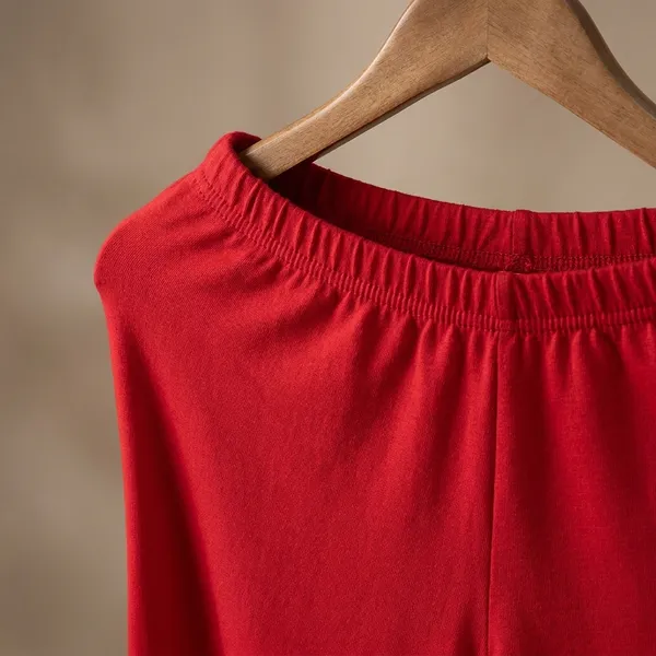 Red_Cotton_Leggings_For_Women