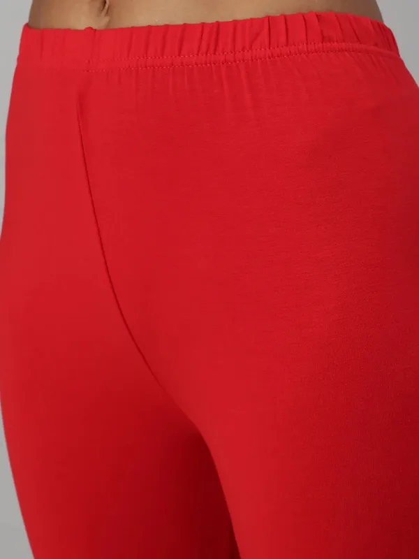 Red_Cotton_Leggings_For_Women
