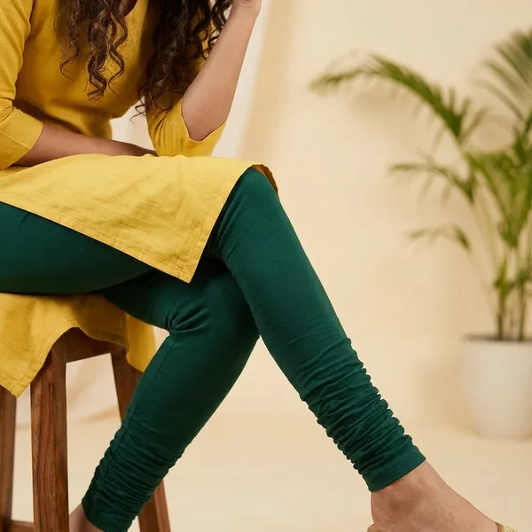 Deep_Green_Cotton_Leggings_For_Women