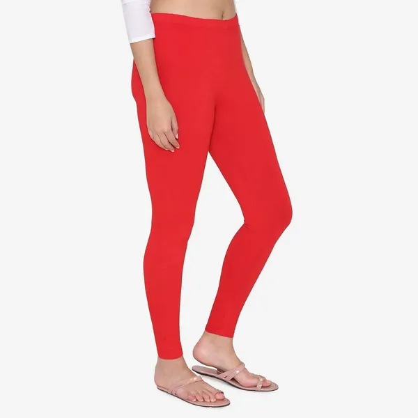 Red_Cotton_Leggings_For_Women