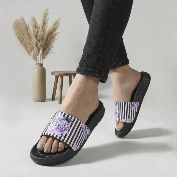 Black_Floral_Stylish_Casual_Slip_On_Flip_Flops_For_Women