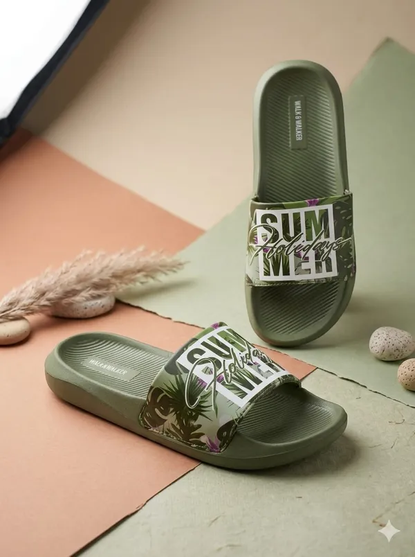 Olive_Stylish_Casual_Slip_On_Slides_For_Men