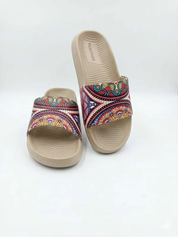 Beige_And_Multicolor_Stylish_Casual_Slip_On_Flip_Flops_For_Women