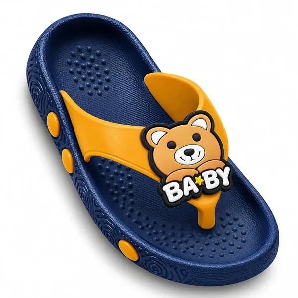 WALK_&_WALKER_Kids_Navy_Slippers_for_Boys_&_Girls_|_Cute_Teddy_Bear_Cartoon_Design_EVA_Sleeper_|_Lightweight_Soft_Comfortable_Slip-On_Footwear_for_Toddlers_&_Kids