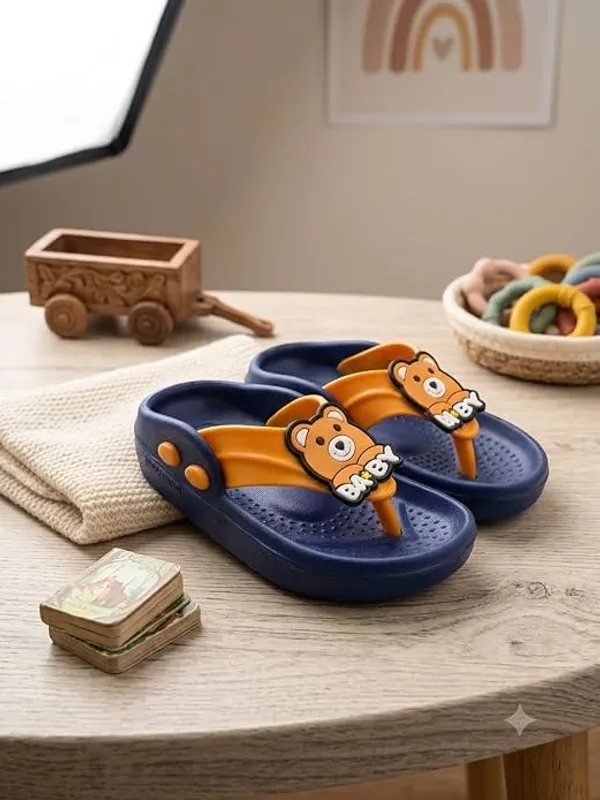 WALK_&_WALKER_Kids_Navy_Slippers_for_Boys_&_Girls_|_Cute_Teddy_Bear_Cartoon_Design_EVA_Sleeper_|_Lightweight_Soft_Comfortable_Slip-On_Footwear_for_Toddlers_&_Kids