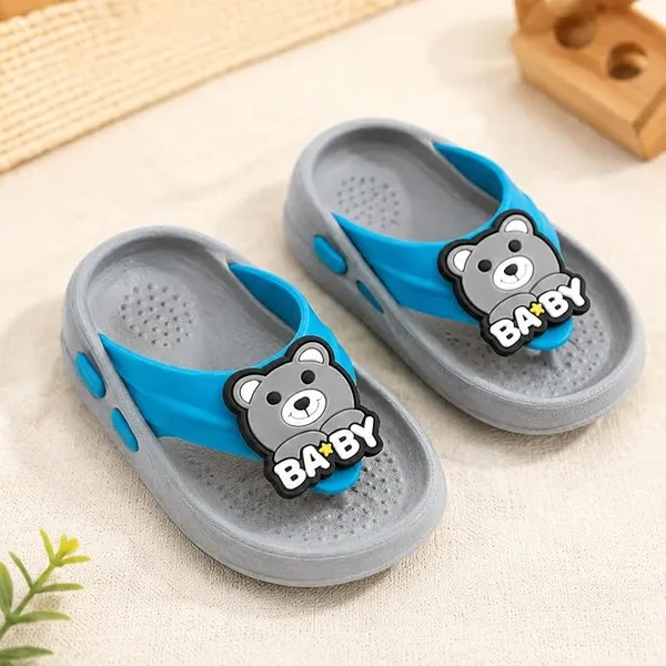 WALK_&_WALKER_Kids_Grey_Slippers_for_Boys_&_Girls_|_Cute_Teddy_Bear_Cartoon_Design_EVA_Sleeper_|_Lightweight_Soft_Comfortable_Slip-On_Footwear_for_Toddlers_&_Kids