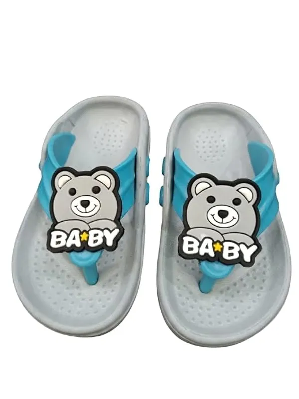 WALK_&_WALKER_Kids_Grey_Slippers_for_Boys_&_Girls_|_Cute_Teddy_Bear_Cartoon_Design_EVA_Sleeper_|_Lightweight_Soft_Comfortable_Slip-On_Footwear_for_Toddlers_&_Kids