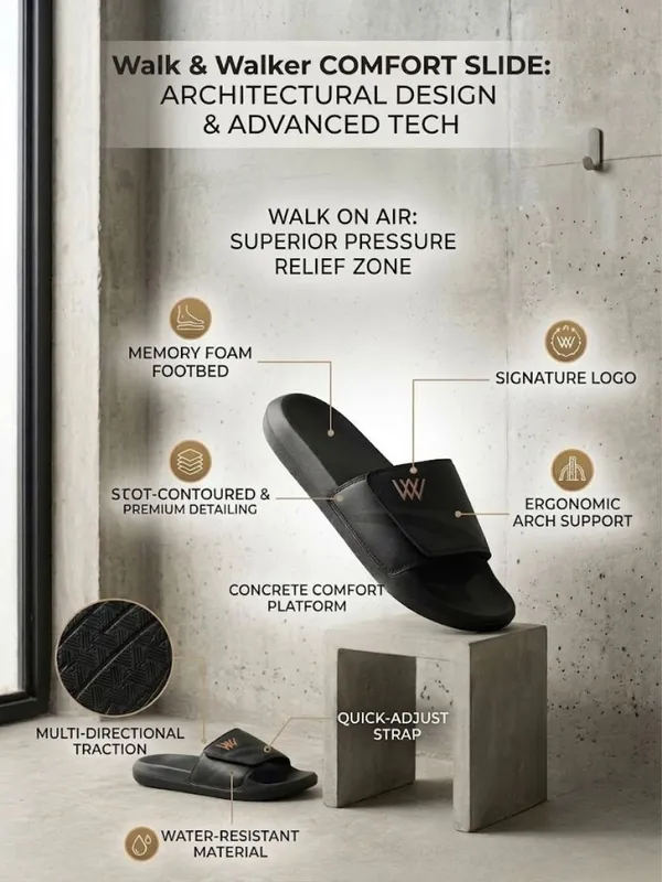 WALK_&_WALKER_Men’s_Comfortable_Black_Slide_Slippers_|_Premium_Casual_Bathroom_&_Outdoor_Slippers_with_Soft_Cushioned_Footbed,_Adjustable_Strap,_Anti-Slip_Sole_&_Lightweight_Design_|_Everyday_Wear_Footwear_for_Men