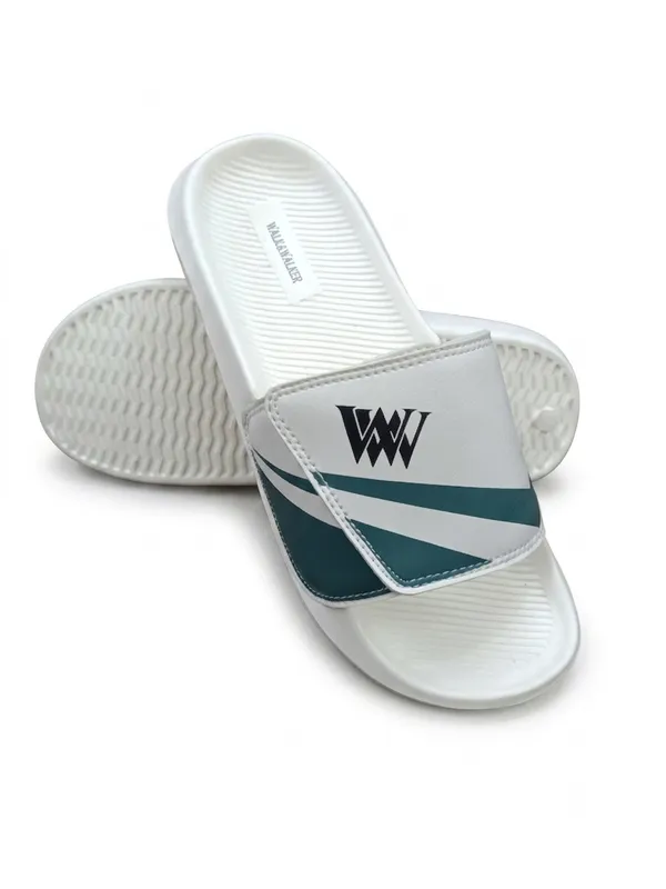 WALK_&_WALKER_Men’s_Comfortable_White_Slide_Slippers_|_Premium_Casual_Bathroom_&_Outdoor_Slippers_with_Soft_Cushioned_Footbed,_Adjustable_Strap,_Anti-Slip_Sole_&_Lightweight_Design_|_Everyday_Wear_Footwear_for_Men