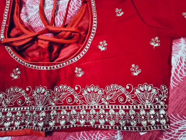 Pink_Vichitra_Silk_Silver_Embroidered_Saree_Blouse_For_Women