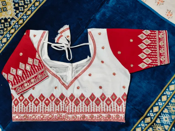 Red_White_Cotton_Embroidered_Back_Tie-Up_Blouse_For_Women