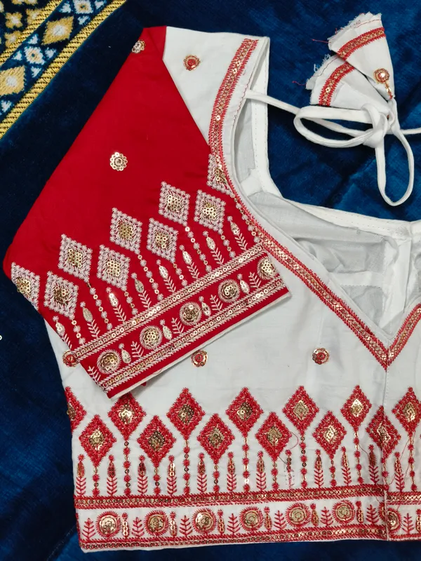 Red_White_Cotton_Embroidered_Back_Tie-Up_Blouse_For_Women