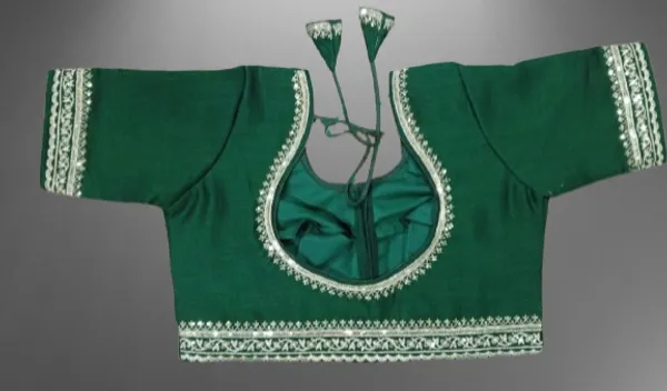 Green_Vichitra_Silk_Embroidered_Keyhole_Back_Blouse_For_Women