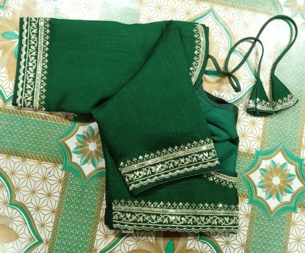 Green_Vichitra_Silk_Embroidered_Keyhole_Back_Blouse_For_Women