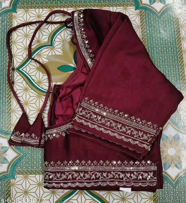 Purple_Vichitra_Silk_Gold_Border_Embroidered_Blouse_For_Women
