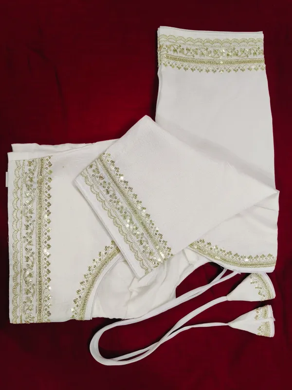 White_Vichitra_Silk_Embroidered_Blouse_For_Women