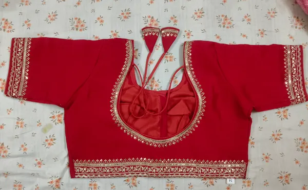Red_Vichitra_Silk_Gota_Patti_Embroidered_Blouse_For_Women