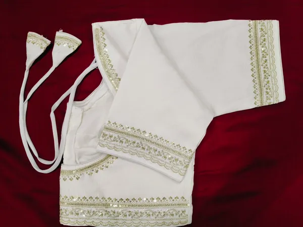 White_Vichitra_Silk_Embroidered_Blouse_For_Women