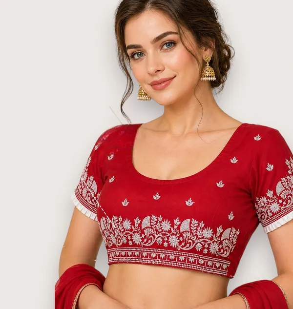 Red_Cotton_Floral_Embroidered_Tie-Up_Choli_For_Women