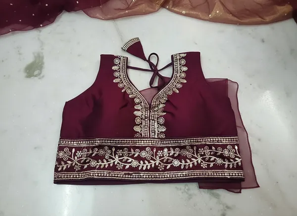 Plum_Vichitra_Silk_Embroidered_Saree_Blouse_For_Women