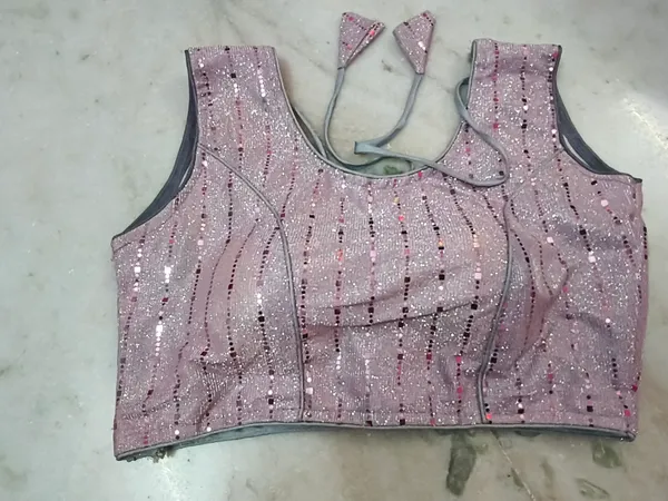 Pink_Vichitra_Silk_Sleeveless_Sequin_Embellished_Blouse_For_Women