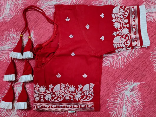 Red_Cotton_Floral_Embroidered_Tie-Up_Choli_For_Women