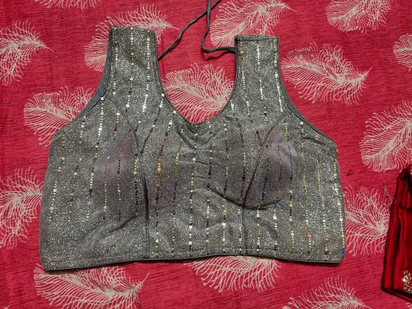 Grey_Vichitra_Silk_Sequin_Embellished_Halter_Blouse_For_Women