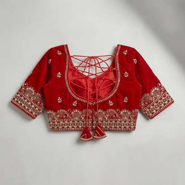 Pink_Vichitra_Silk_Silver_Embroidered_Saree_Blouse_For_Women