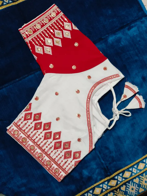 Red_White_Cotton_Embroidered_Back_Tie-Up_Blouse_For_Women