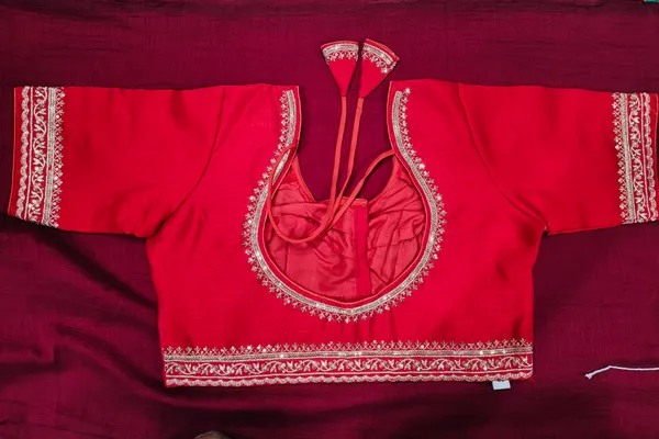 Red_Vichitra_Silk_Gota_Patti_Embroidered_Blouse_For_Women