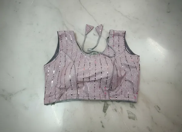 Pink_Vichitra_Silk_Sleeveless_Sequin_Embellished_Blouse_For_Women