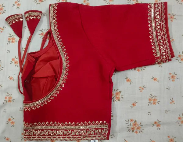 Red_Vichitra_Silk_Gota_Patti_Embroidered_Blouse_For_Women