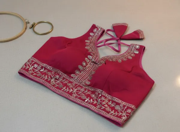 Red_Vichitra_Silk_Gold_Zari_Embroidered_Blouse_For_Women