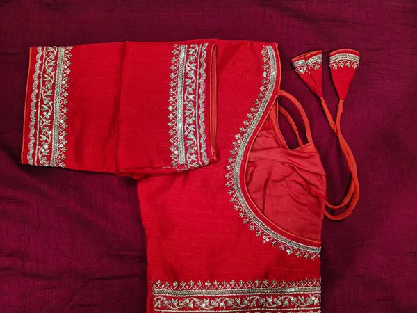 Red_Vichitra_Silk_Gota_Patti_Embroidered_Blouse_For_Women