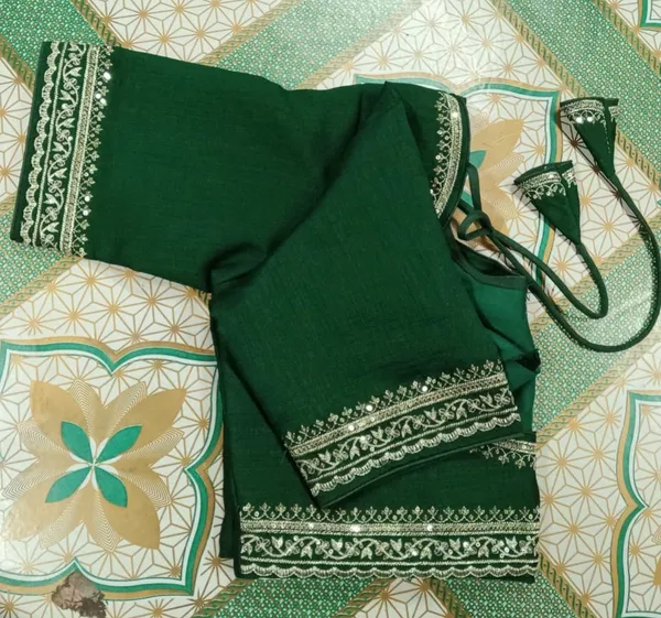 Green_Vichitra_Silk_Embroidered_Keyhole_Back_Blouse_For_Women