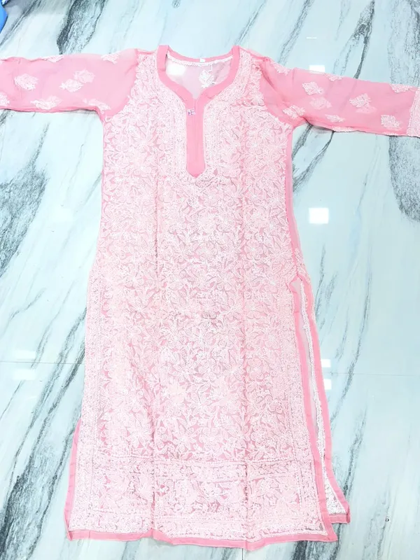 Pink_Faux_Georgette_Chikankari_Embroidered_Kurti_For_Women