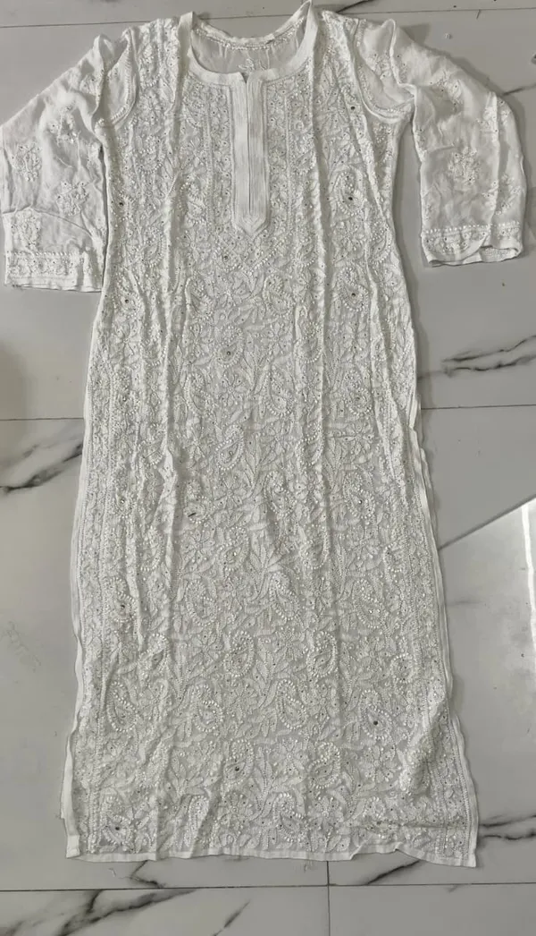 White_Cotton_Chikankari_Embroidered_Kurti_For_Women