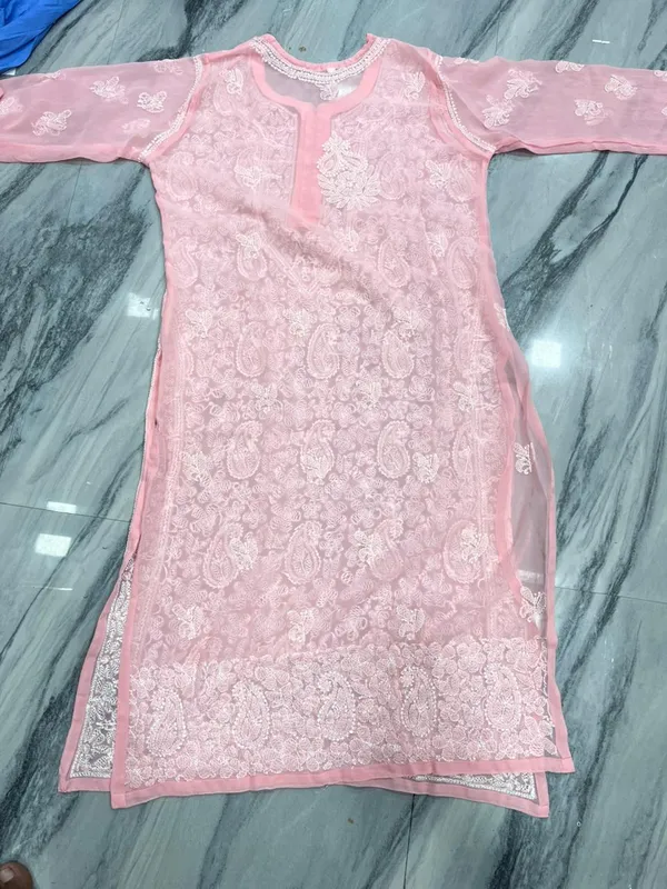 Pink_Faux_Georgette_Embroidered_Kurti_For_Girls