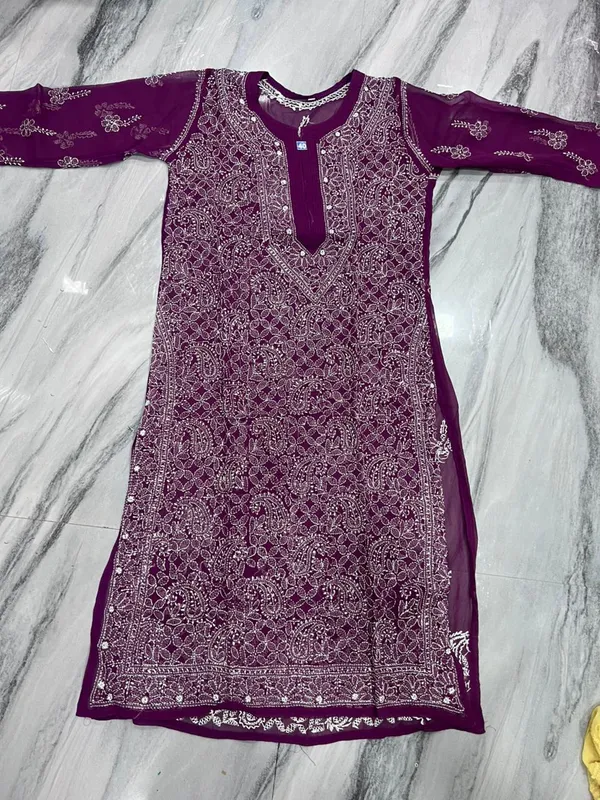 Purple_Faux_Georgette_Embroidered_Full_Sleeve_Kurti_For_Women