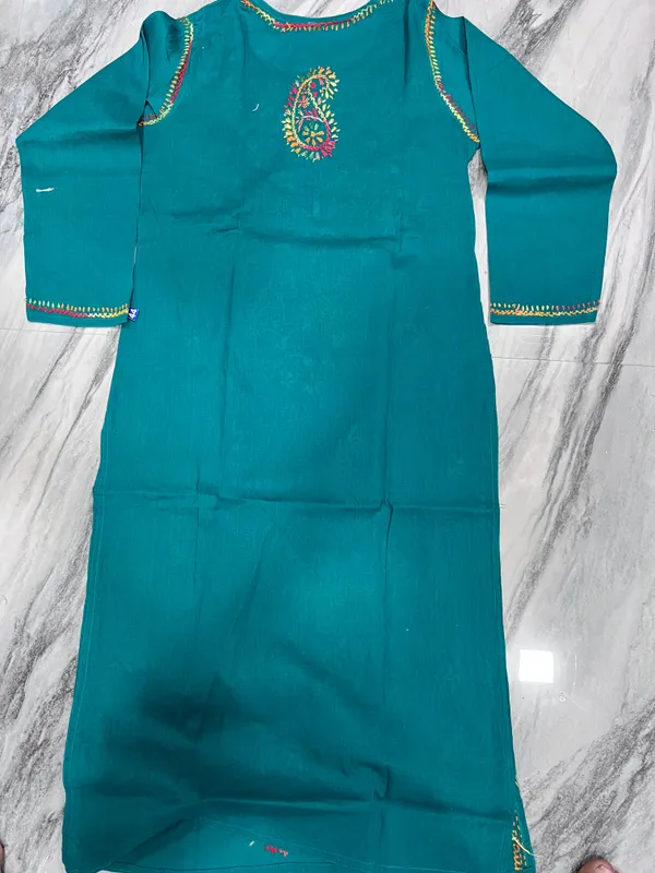 Teal_Blue_Cotton_Floral_Embroidered_Salwar_Suit_For_Women