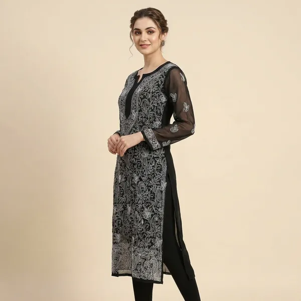 Navy_Blue_Faux_Georgette_Embroidered_Pakistani_Kurta_Set_For_Women