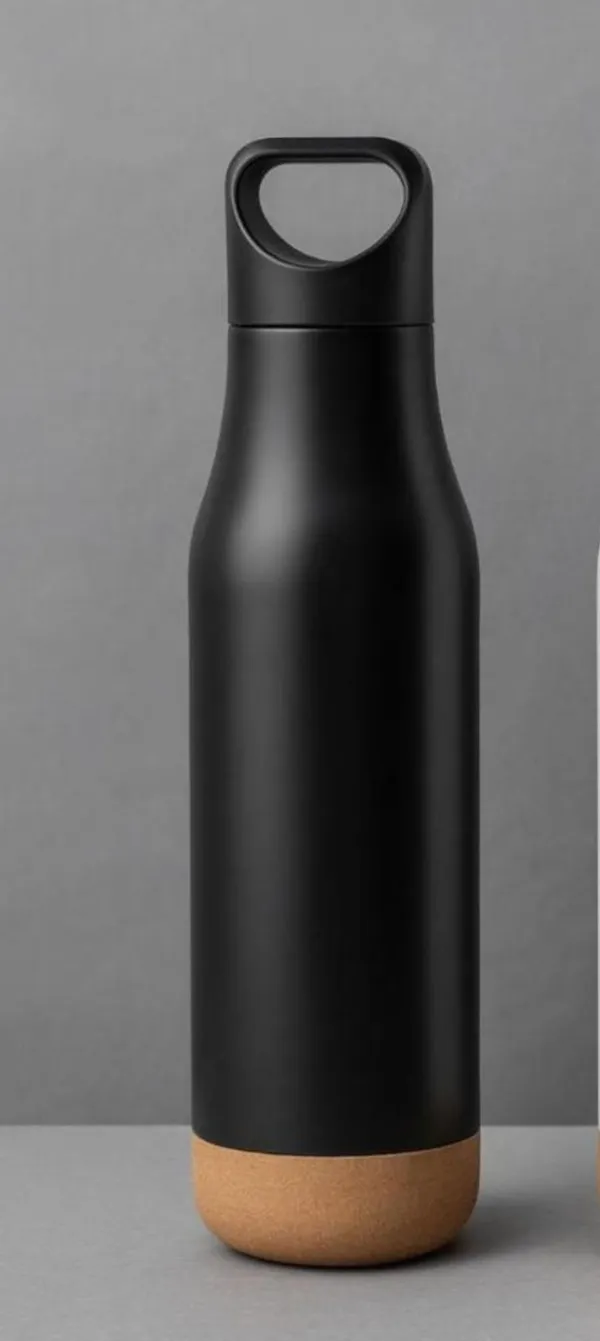 Stainless_Steel_Matte_Insulated_Water_Bottle_Wooden_Base