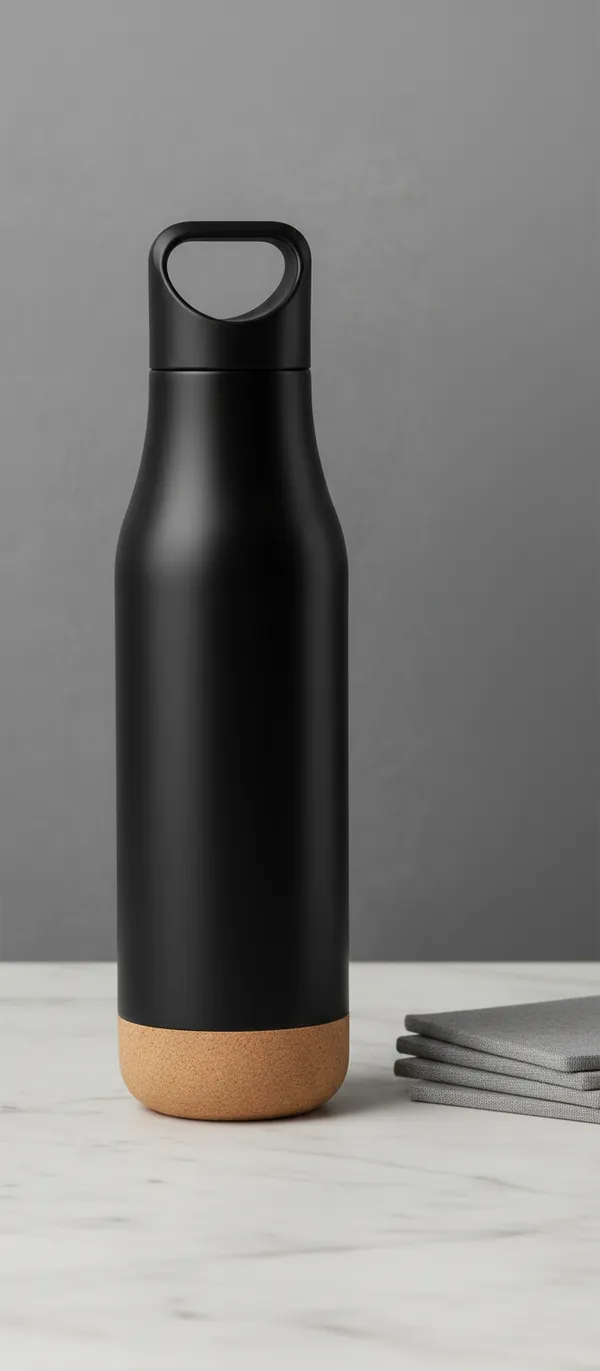 Stainless_Steel_Matte_Insulated_Water_Bottle_Wooden_Base