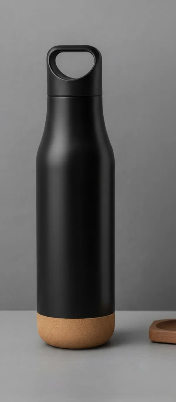 Stainless_Steel_Matte_Insulated_Water_Bottle_Wooden_Base