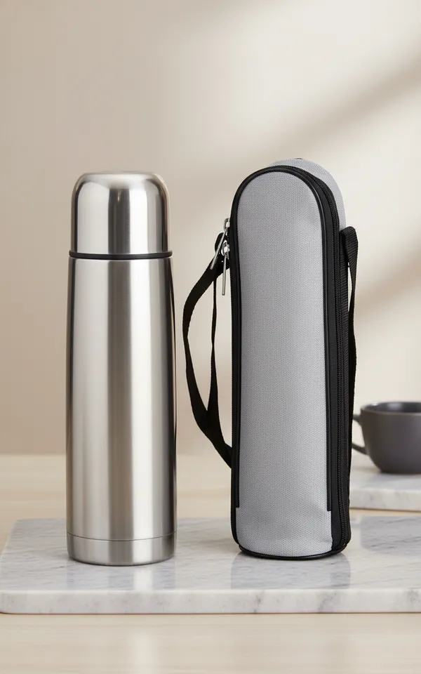 Stainless_Steel_Silver_Vacuum_Flask_With_Carry_Bag