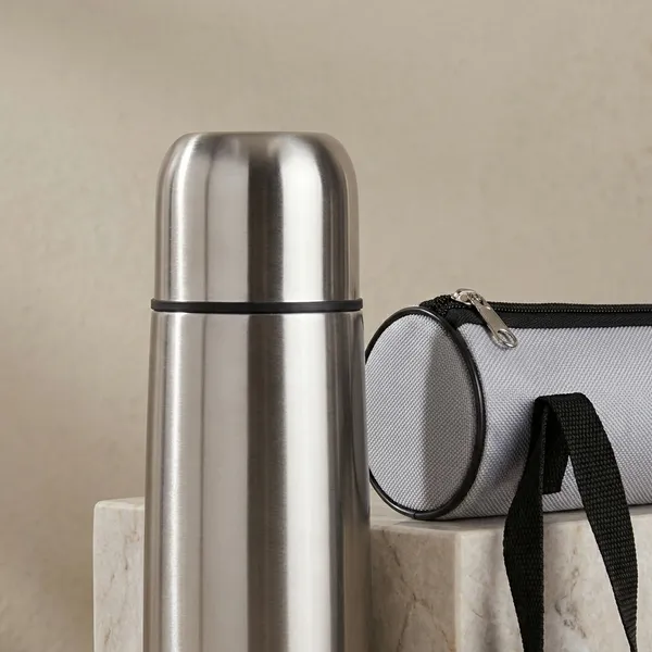 Stainless_Steel_Silver_Vacuum_Flask_With_Carry_Bag