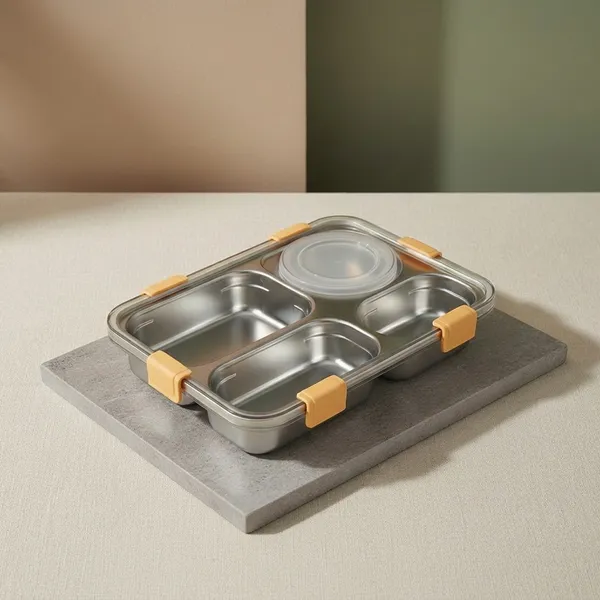 Stainless_Steel_Silver_3_Compartment_Leakproof_Lunch_Box