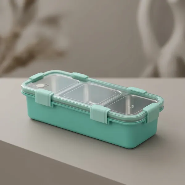 Stainless_Steel_Green_3_Compartment_Leakproof_Lunch_Box