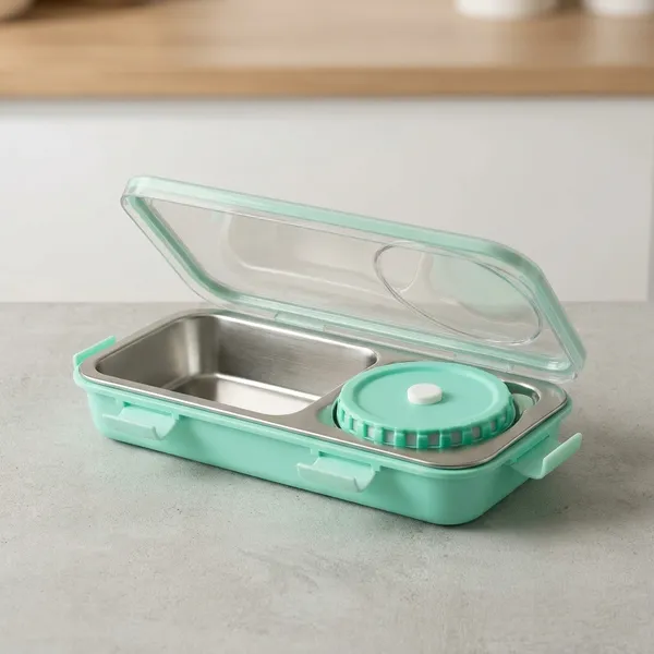 Stainless_Steel_Green_3_Compartment_Leakproof_Lunch_Box